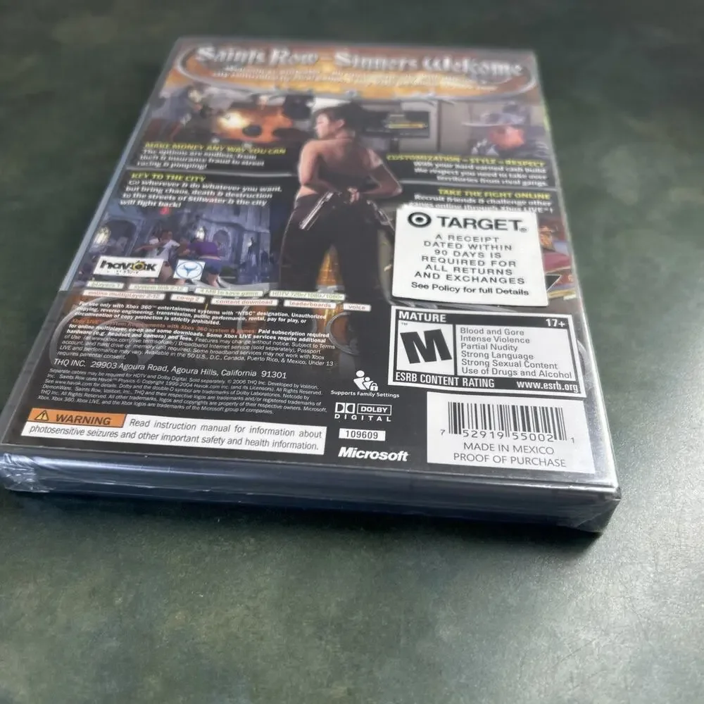 Saints Row Platinum Hits Xbox 360 New Sealed Original Shrink Wrap READ Target